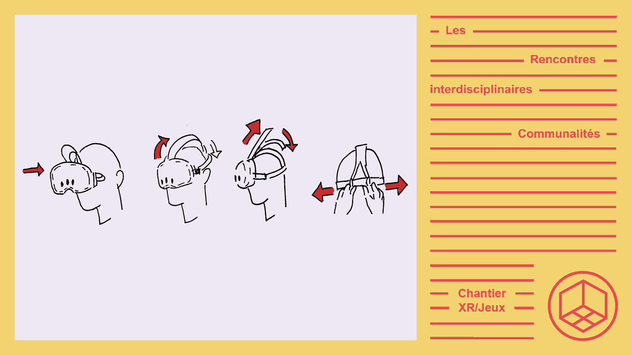 Un dessin montant comment mettre un casque de VR.